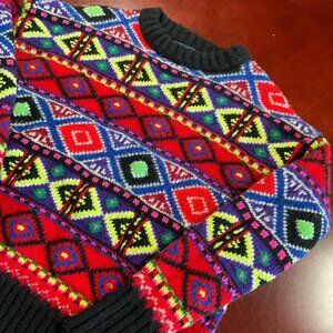 Polo Ralph Lauren Womens Colorblock Fair Isle Cashmere Wool Sweater (Small)